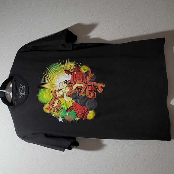 LOONEY TUNES TEE SHORT SLEEVE CREWNECK TSHIRT WILE E COYOTE BOXY LARGE MENS TOP - Picture 14 of 14